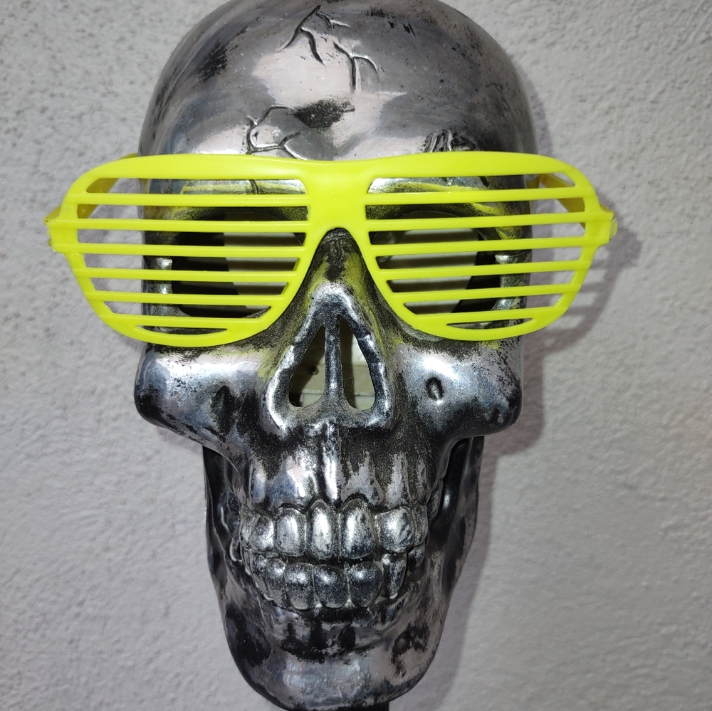 Yellow Slotted Glasses Novelty Halloween Costume Party 80's 90's Y2K Retro